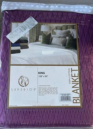 Фіолетова бавовняна ковдра superior diamond blanket