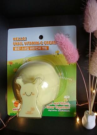 Крем для лица с муцином улитки и витамином с qret hello snail vitamin-c cream