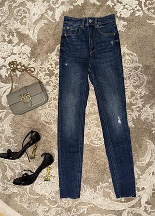 Джинси skinny сині stradivarius скінні zara