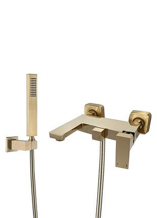 Змішувач для ванни та душу vbi loreno brushed gold настінний