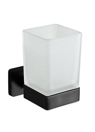Стакан для зубных щеток vbi mars прямоугольный стекло черный vbi-040104bl