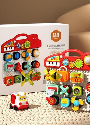 Развивающая музыкальная игрушка-сортер musical blocks board huanger 9499 разноцветный