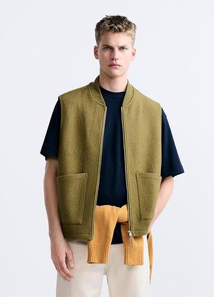 Жилет из шерстяного букле от zara