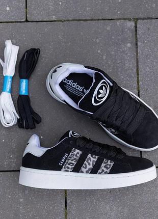 Жіночі кросівки adidas campus 00s black white leopard