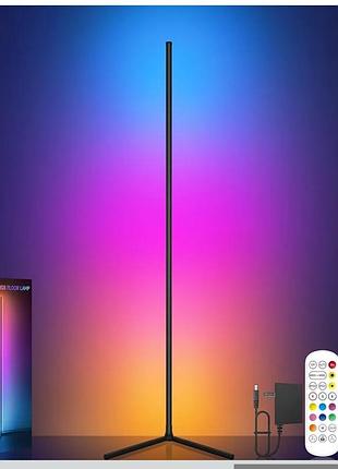 Угловой торшер, rgb светодиодный угловой светильник с синхронизацией музыки, умным приложением и пультом