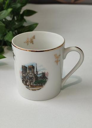 Чашка demitasse, винтажная, собор парижской бооматери, лимо