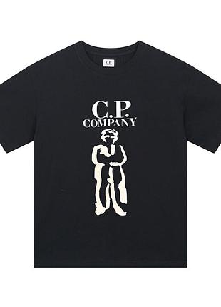 Футболка c.p. company чорного кольору, розміри m/l