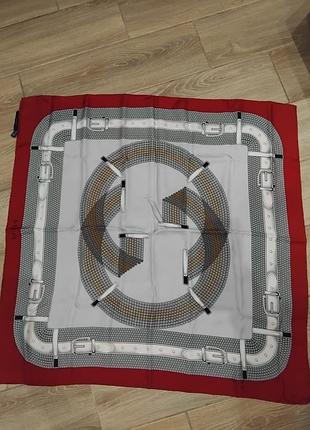 Шовкова хустка gucci. 100% шовк. оригінал. розмір 90×87