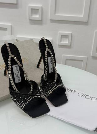 Босоножки jimmy choo с камушками квадратный носик