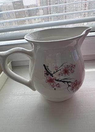 Кувшин молочник sakura 1 литр фарфор