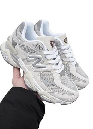 Женские кроссовки new balance 9060 бежевые с серым🔥