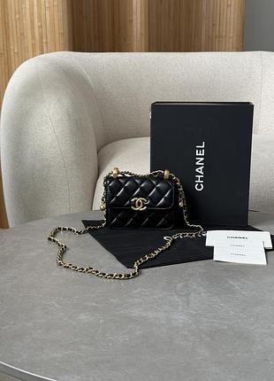 Сумочка quilted perfect fit flap coin purse black/gold🥹