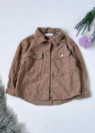 Вельветовая куртка-cорочка оверсайз zara 4-5 лет