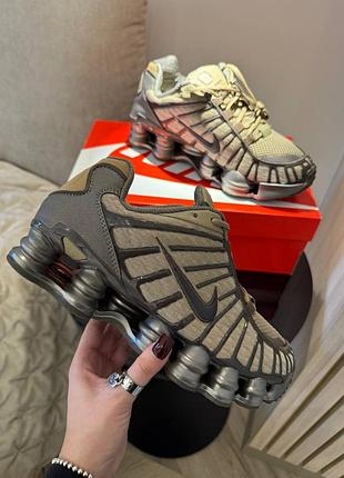 👟 кроссовки nike shox tl khaki ironstone off noir / наложка bs👟