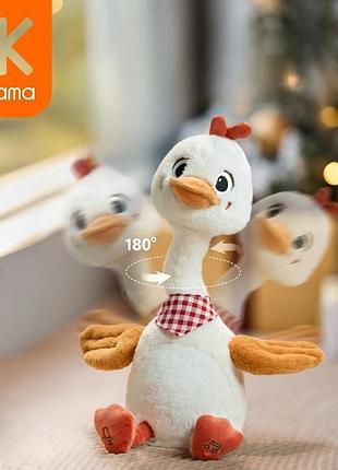 Интерактивная мягкая игрушка tumama гуся танцующая с функцией повторения голоса и музыкой молочный (8604/1)