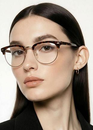 Окуляри h&m з прозорими лінзами browline леопардові золотисті