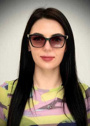 Солнцезащитные очки женские van regel polarized (черная и омаровдная оправа / золотистый декор)