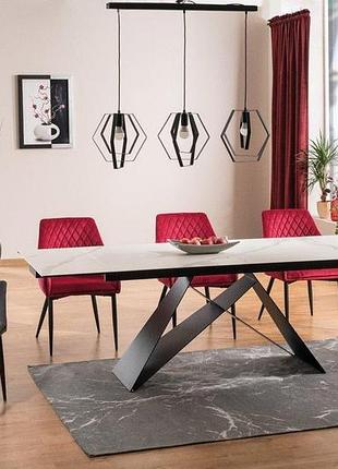Стол westin iii ceramic белый/черный мат (160-240)x90