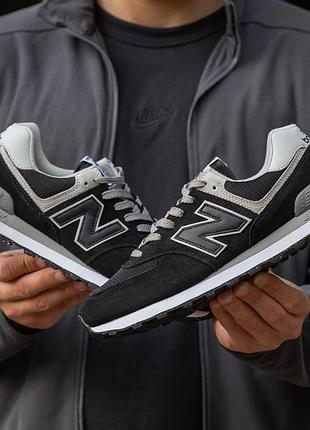 New balance 574 classic black\white  нб 574