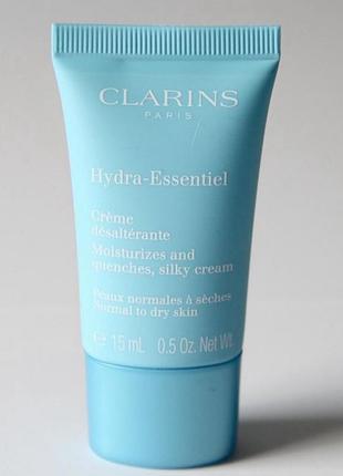 Денний крем для нормальної та сухої шкіри обличчя, clarins hydra-essentiel moisturizes and quenches silky cream normal to dry skin