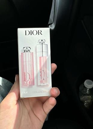 Оригінал подарунковий набір dior діор з блиску та бальзаму 001