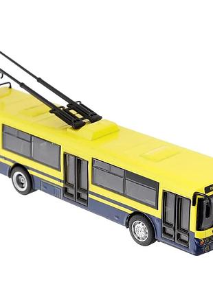 Троллейбус 6407b "автопарк" 1:72 металлический желтый