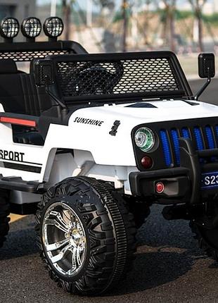 Электромобиль джип bambi jeep m 3237eblr с 4-мя моторами белый