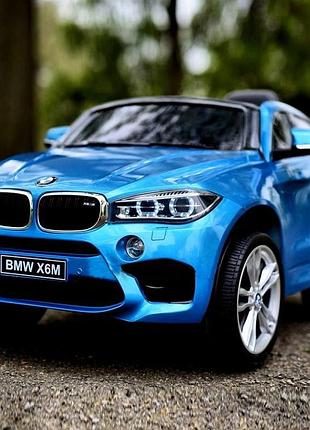 Детский электромобиль bambi джип bmw x6m (jj2199eblr) 2 мотора по 35w, 2аккум, mp3, usb синий автопокраска