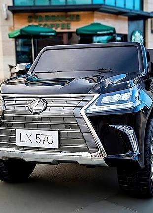 Детский электромобиль джип лексус bambi (m 3906eblr) lexus 570 полноприводный черный автопокраска