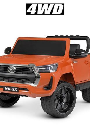 Детский электромобиль m 4919 eblr-2, toyota hilux, мягкое сиденье оранжевый
