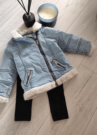 Джинсовая курточка на меху river island в 98 размере