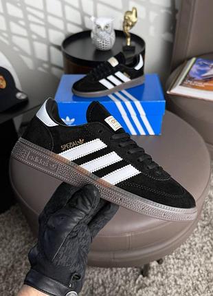 Мужские кроссовки adidas handball spezial black white 7