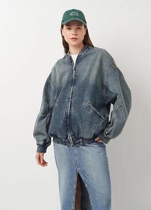 Джинсова куртка бомпер zara
