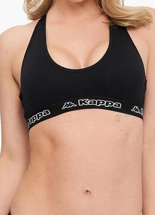 Топ kappa reggiseno sporty elastico logato black k2150-nero s/m;l/xl