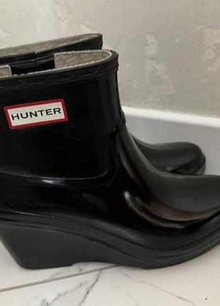 Жіночі чорні гумові чоботи hunter