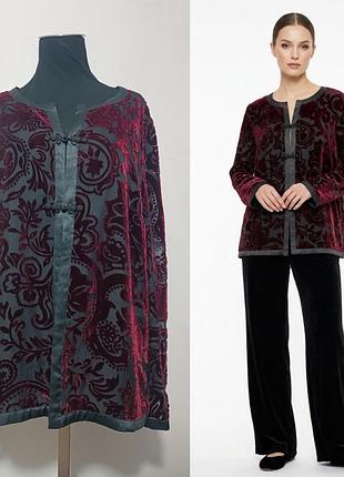 Laura ashley жакет бархатный с шёлковой подкладкой  в восточном стиле ткань " деворе" uk18/eur44/usa14