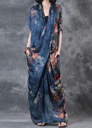 Нова дизайнерська оверсайз максі сукня великий розмір buykud plus size women summer loose casual xl кітай