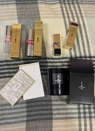 Зеркало, свіча ,ysl loveshine candy glaze 15 showcasting loveshine lip oil stick #44
