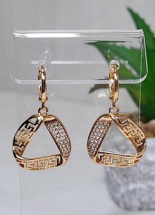 Серьги из медицинского золота позолота 18к xuping
