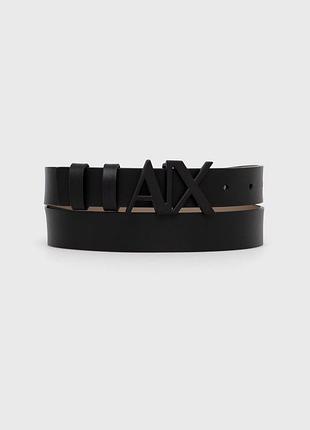 Ремінь із колекції armani exchange. модель виготовлена із натуральної шкіри.
