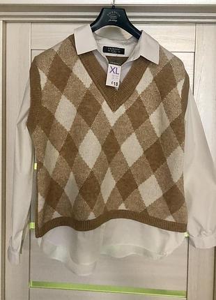 Комбінована жилетка з сорочкою 2 в 1