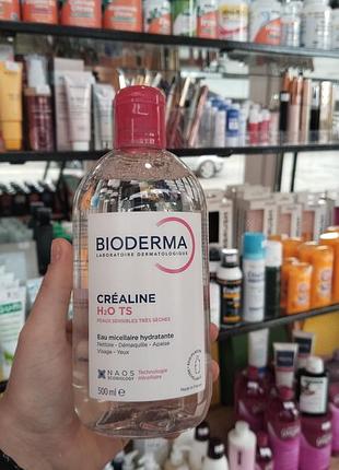 Мицеллярная вода bioderma crealine h2o ts eau micellaire démaquillante *для чувствительной сухой и очень сухой кожи*