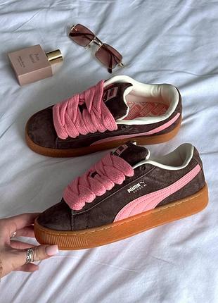 Кроссовки suede xl brown/pink