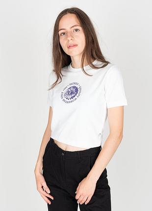 Топ футболка dickies біла з фіолетовим принтом квітки