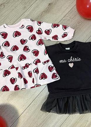 Плаття рожеве sinsay та туніка h&m в ідеальному стані 74р(6-9м)