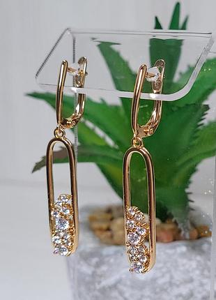Серьги из медицинского золота позолота 18к xuping