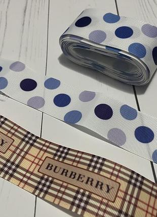 Репсова лєнта стрічка репсові лєнти стрічки горох клітинка burberry