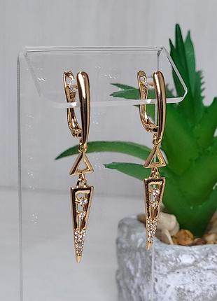 Серьги из медицинского золота позолота 18к xuping