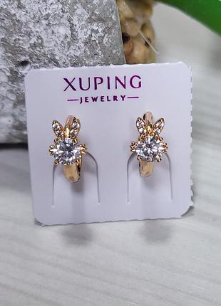 Серьги детские из медицинского золота позолота 18к xuping
