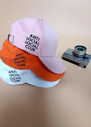 Кепка бейсболка мужская женская anti social social club assc розовая.а+